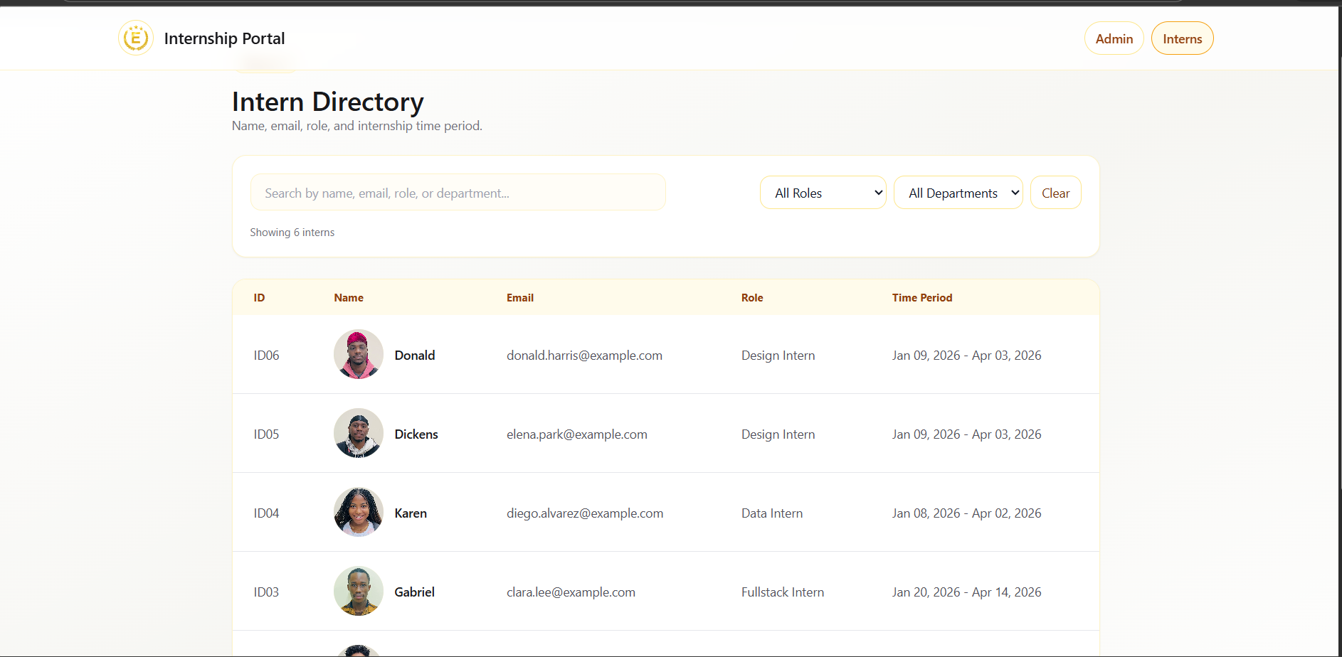 Intern Management System